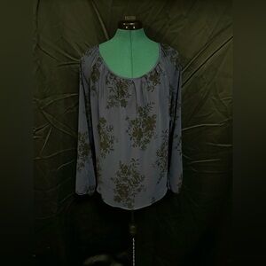 Blue and Black Floral Torrid Top
